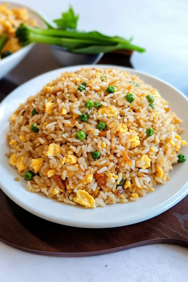 Egg Fried Rice – stir-fried rice with eggs, veggies, and soy sauce